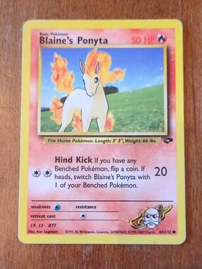 Vintage Blaine's Ponyta Pokemon Card